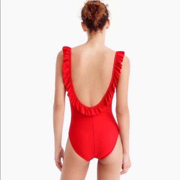 J. Crew Ruffled Scoopback One-Piece Swimsuit NWT - Picture 2 of 4